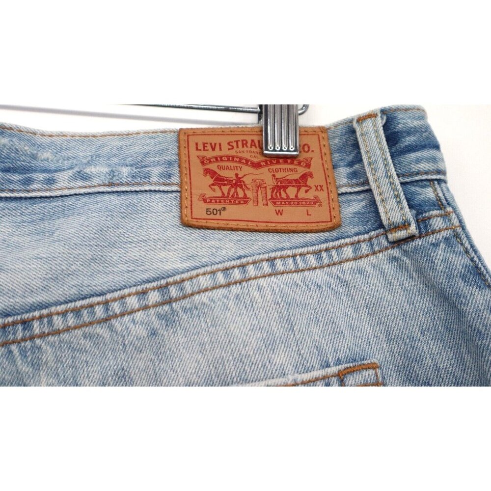 Levi's 501 Size 28 Straight Denim Jeans Men Distressed Faded - Picture 3 of 13